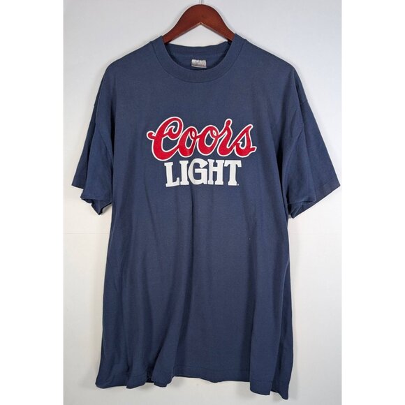 Vintage 90s Coors Light Shirt Mens XXL 2XL Beer Alcohol Single Stitch VTG Blue - Picture 1 of 5